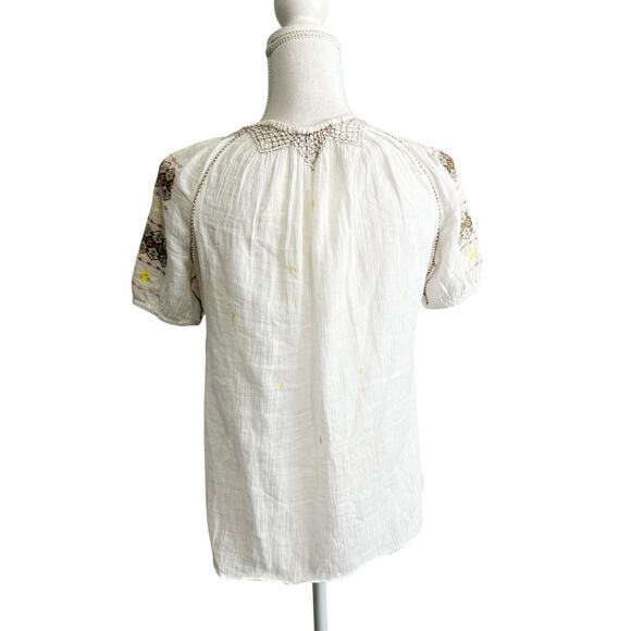 DOEN Womens Peasant Top Size XS Relaxed Fit Boho Embroidered Boho - Picture 3 of 9